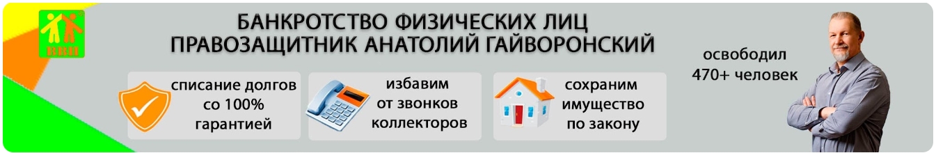 Общественная организация ВВП, руководитель Гайворонский Анатолий Борисович. Банкротство физических лиц
